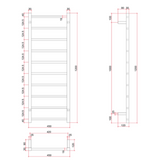 Thermorail Straight/Square 450x1200x120mm 89Watts 10 Bars
